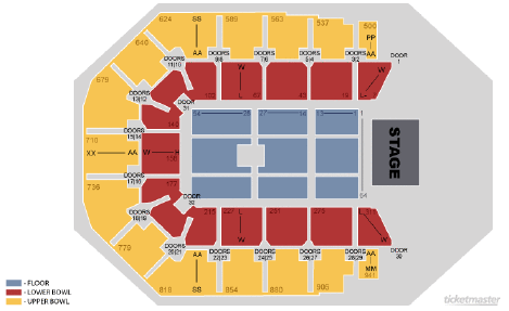 Vector Arena seating map enlarged view