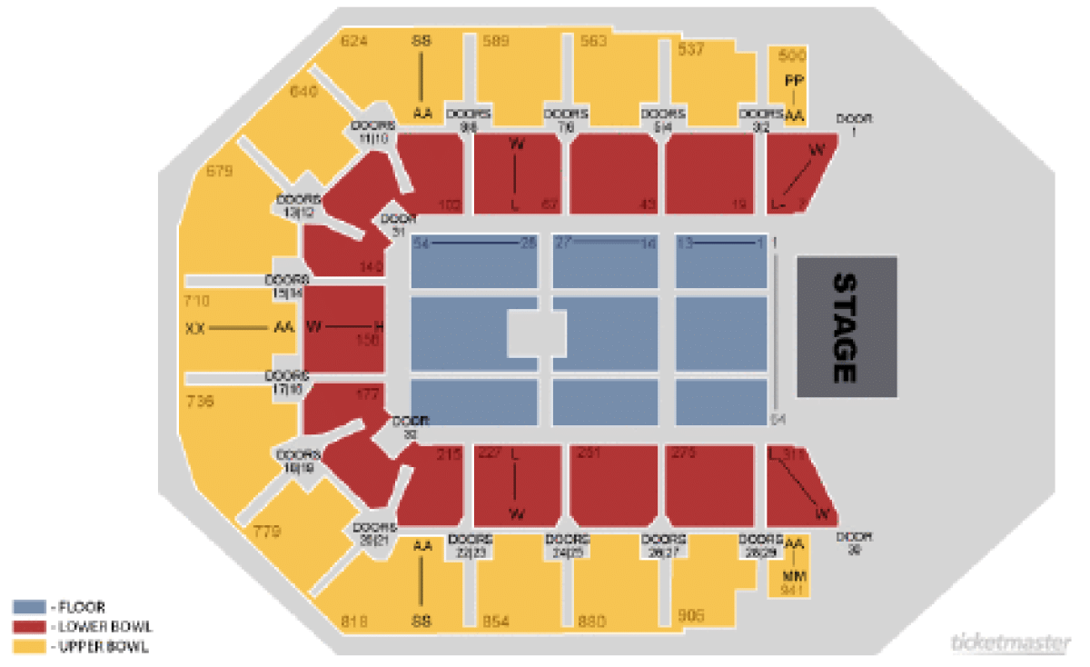 Vector Arena seating map