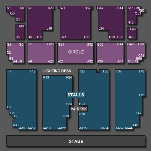 Bath Forum seating map enlarged view