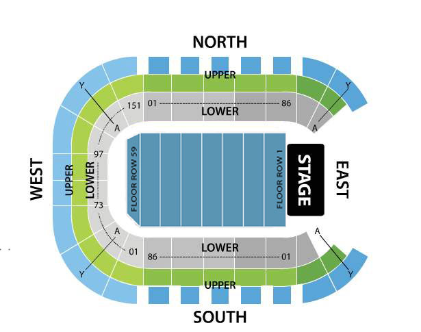 The O2 Belfast seating map enlarged view