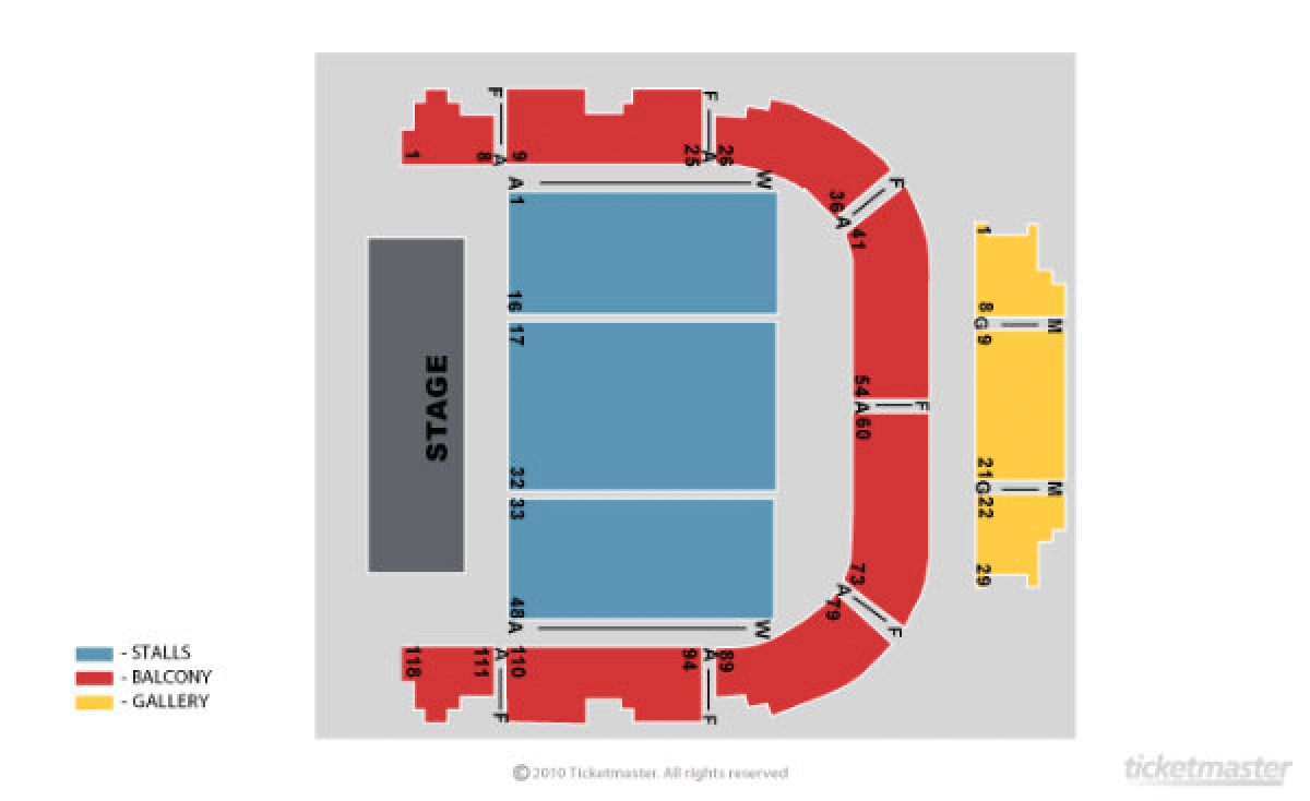 Blackburn King Georges Hall seating map