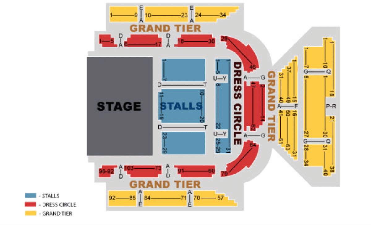 Bradford St Georges Hall seating map