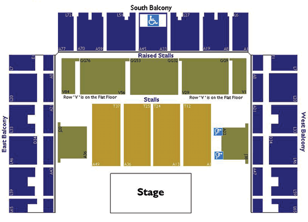 Brighton Centre seating map enlarged view