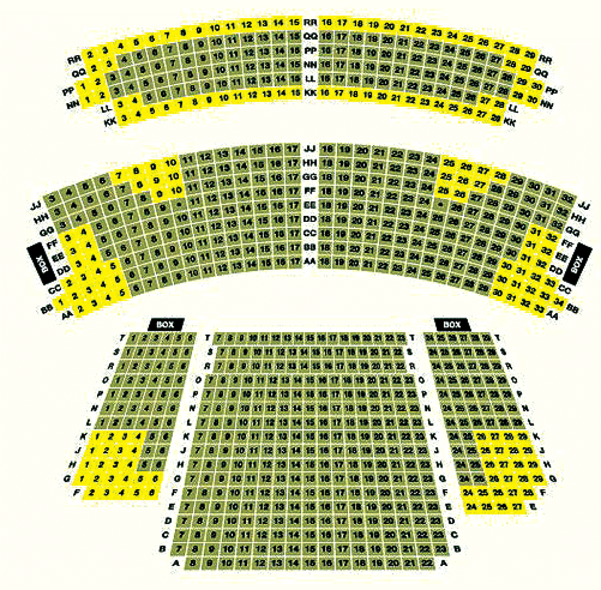 Civic Theatre seating map