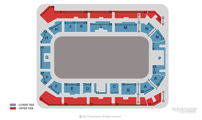 Glasgow Braehead Arena seating map enlarged view