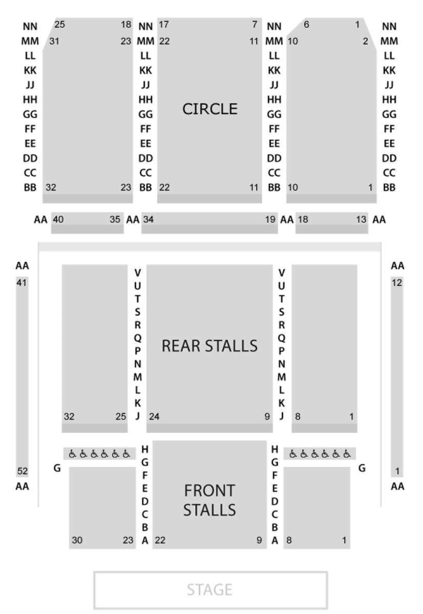 Guildford G Live seating map