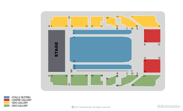 London Cadogan Hall seating map enlarged view