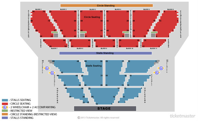 London Eventim Apollo seating map enlarged view