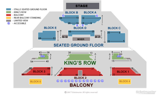 London Indigo2 seating map enlarged view