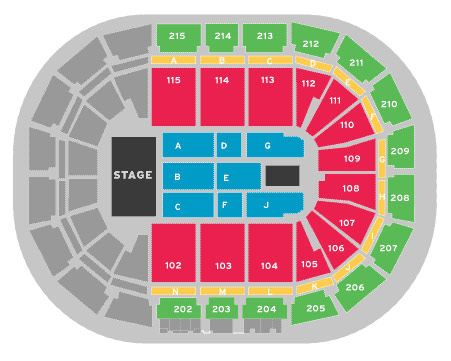 Manchester AO Arena seating map enlarged view