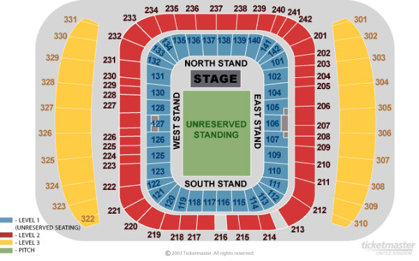 Etihad Stadium seating map enlarged view