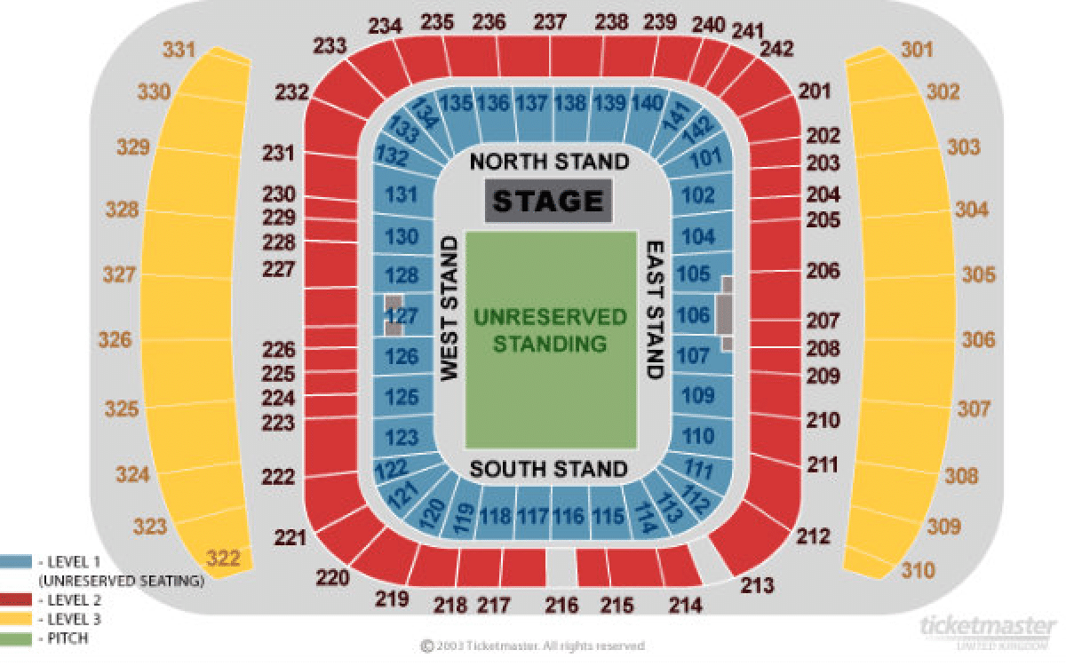 Etihad Stadium seating map