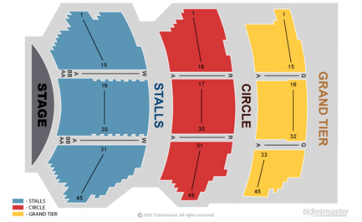 Manchester Palace Theatre seating map