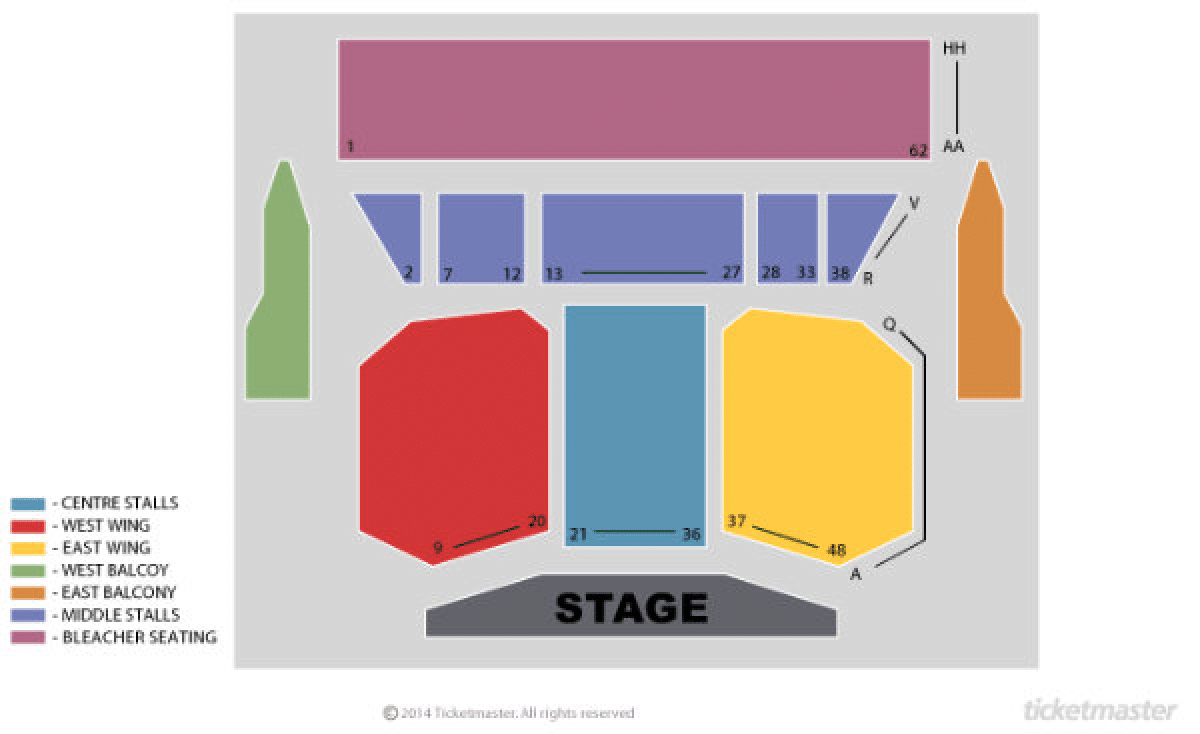 Margate Winter Gardens seating map