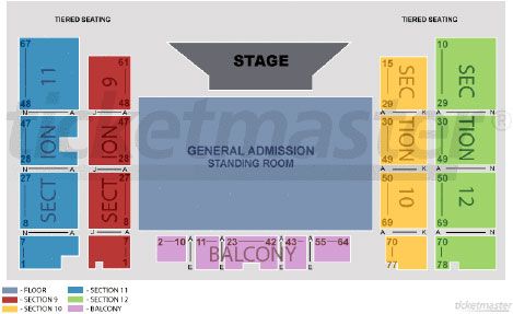 Melbourne Festival Hall seating map enlarged view