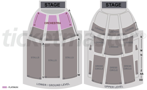 Melbourne Palais Theatre seating map enlarged view