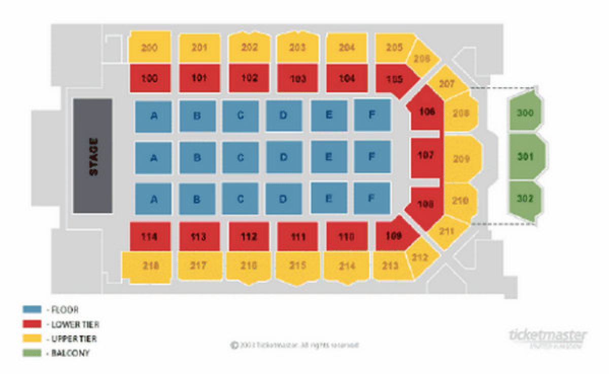 Newcastle Upon Tyne Utilita Arena seating map