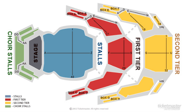 Nottingham Royal Concert Hall seating map enlarged view