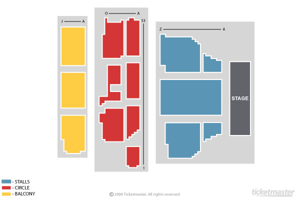 Oxford New Theatre seating map enlarged view