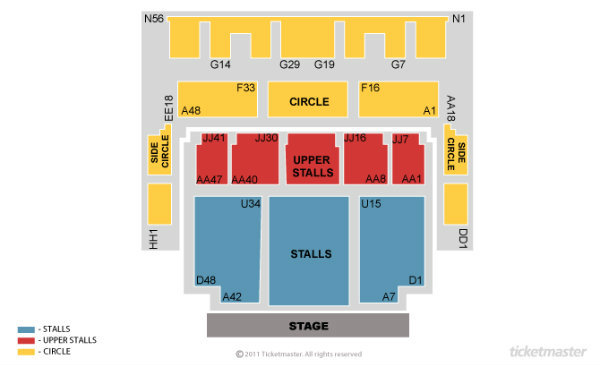 Portsmouth Guildhall seating map enlarged view
