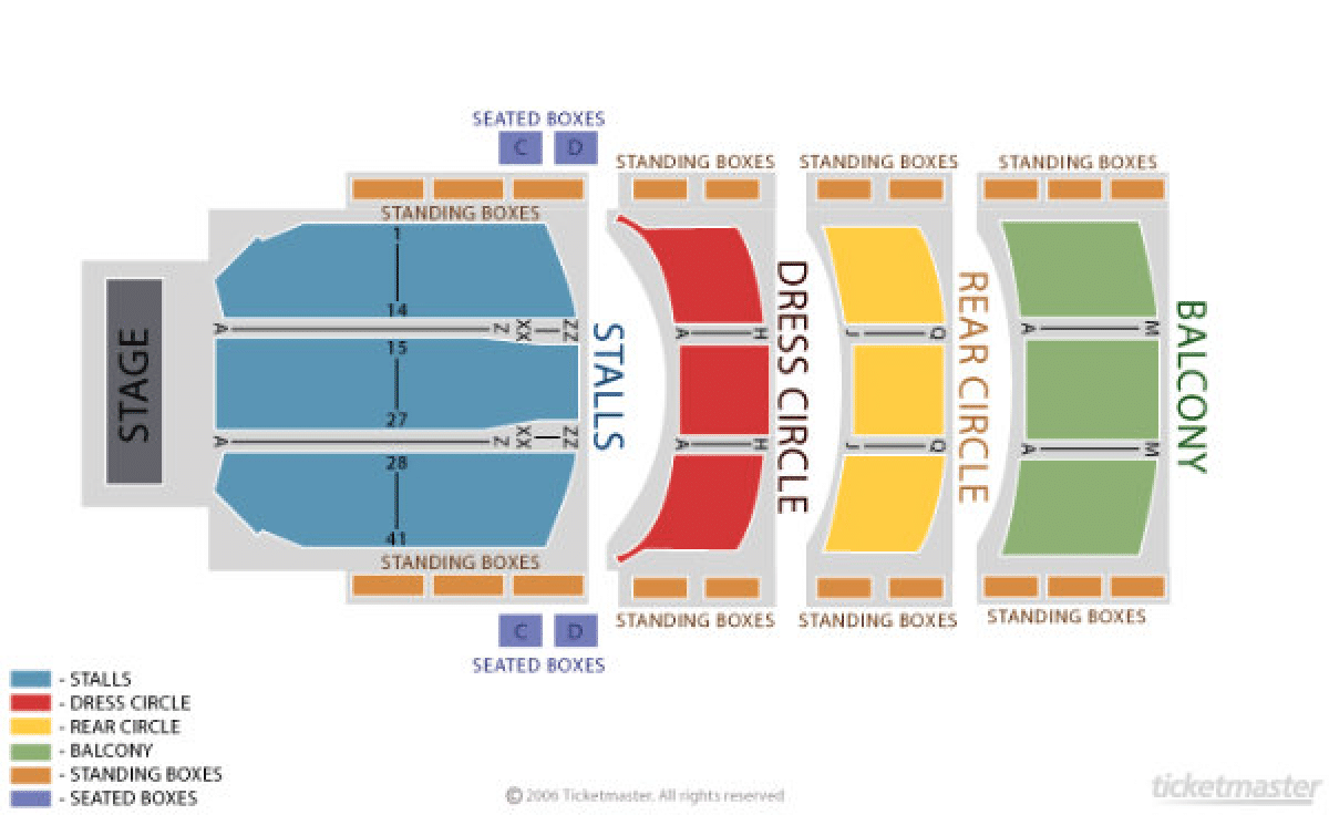 Southampton Mayflower Theatre seating map