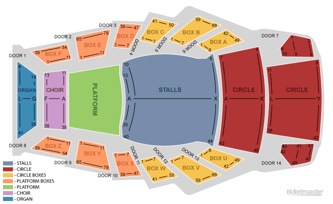 Sydney Opera House seating map enlarged view