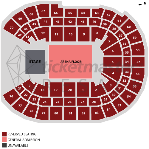Sydney Qudos Bank Arena seating map enlarged view