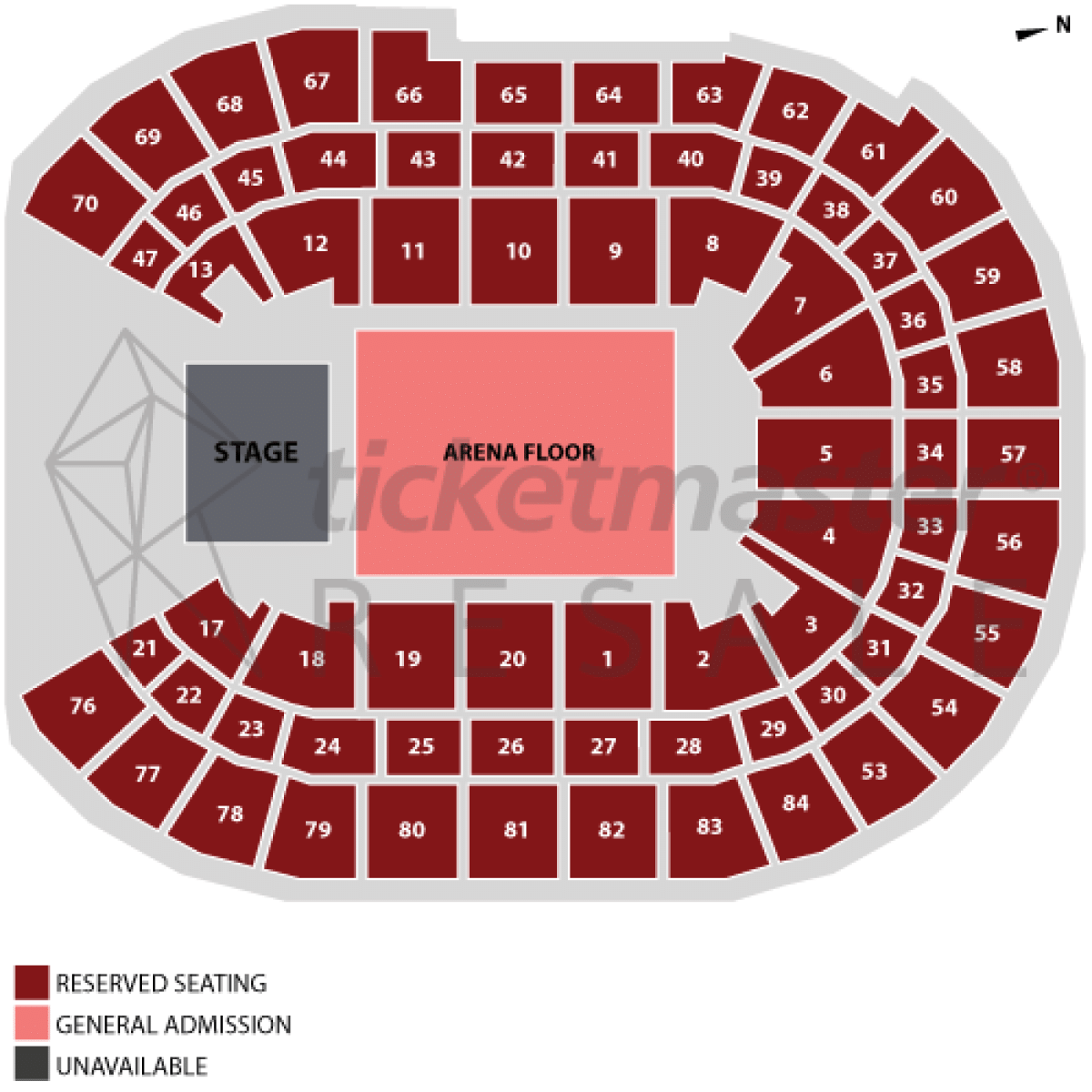 Sydney Qudos Bank Arena seating map