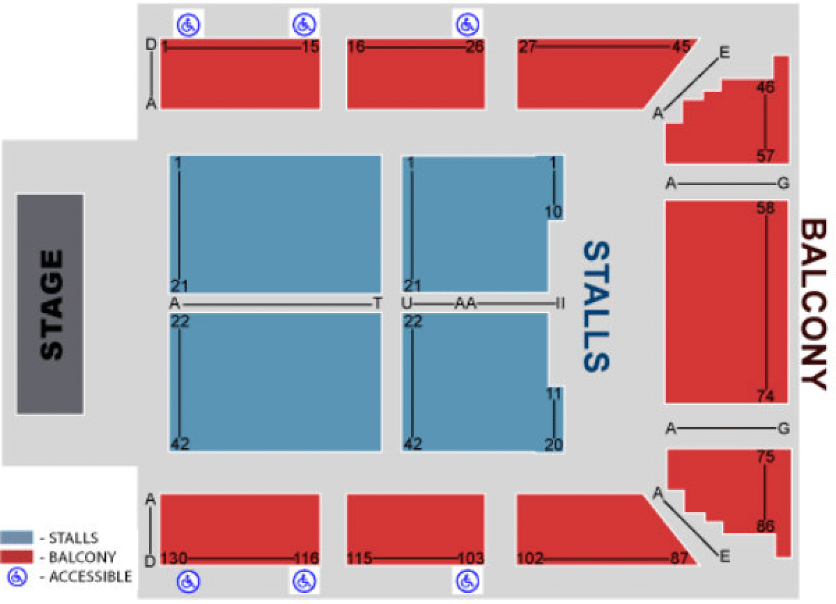 Wolverhampton Wulfrun Hall seating map